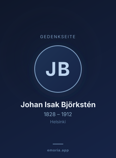 Gedenkportrait von Johan Isak Björkstén