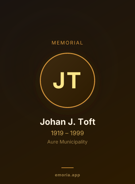 Memorial portrait of Johan J. Toft