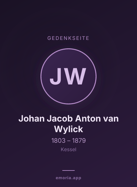 Gedenkportrait von Johan Jacob Anton van Wylick