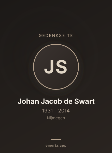 Gedenkportrait von Johan Jacob de Swart