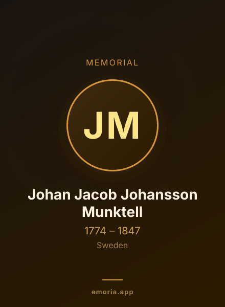 Memorial portrait of Johan Jacob Johansson Munktell