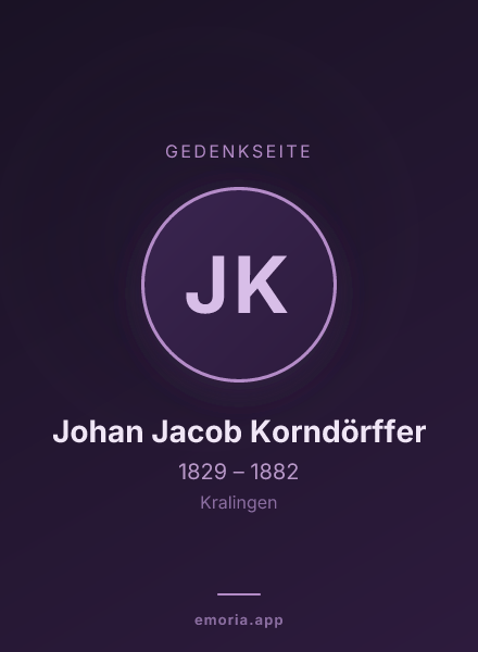 Gedenkportrait von Johan Jacob Korndörffer