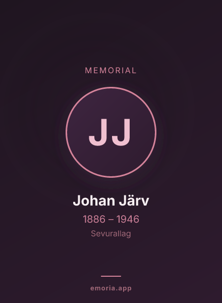 Memorial portrait of Johan Järv