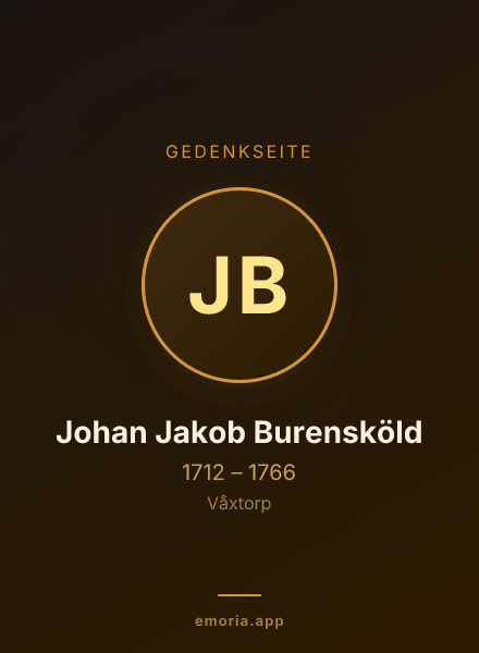 Gedenkportrait von Johan Jakob Burensköld