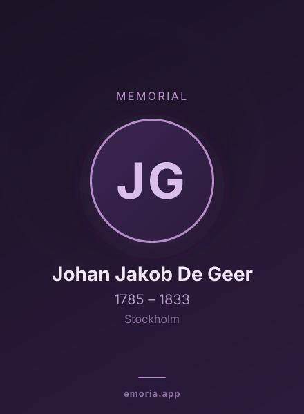 Memorial portrait of Johan Jakob De Geer