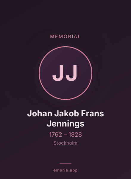 Memorial portrait of Johan Jakob Frans Jennings