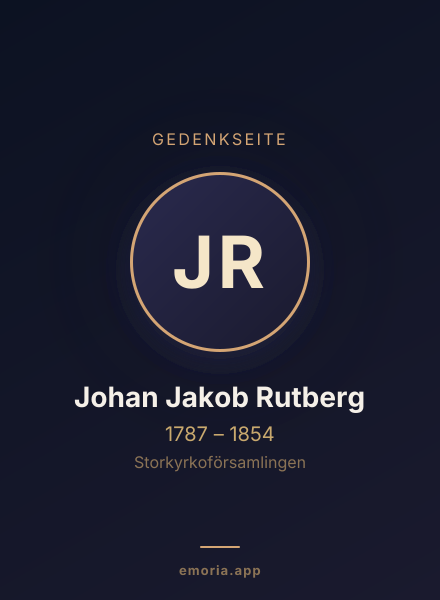 Gedenkportrait von Johan Jakob Rutberg