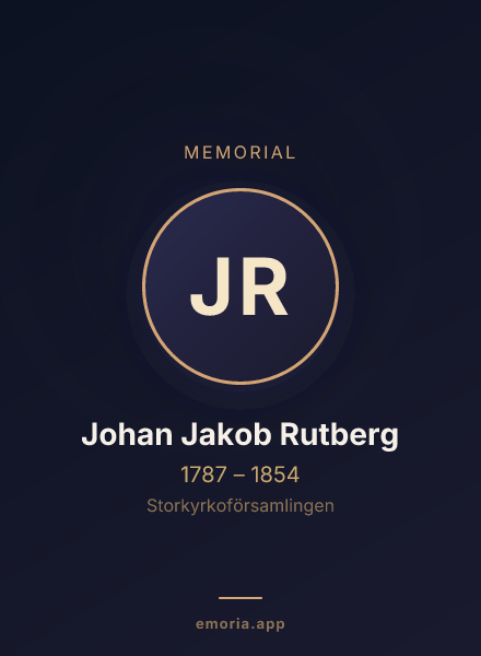 Memorial portrait of Johan Jakob Rutberg