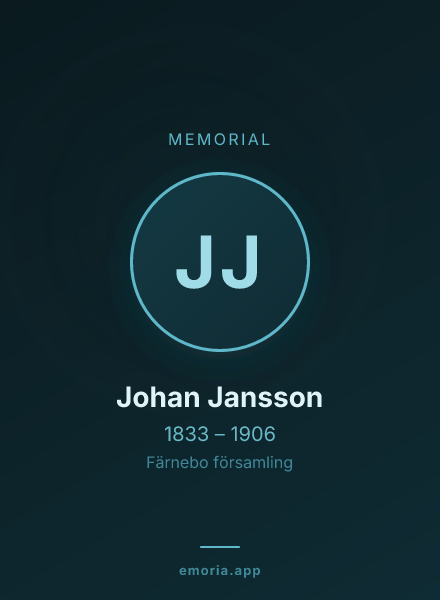 Memorial portrait of Johan Jansson
