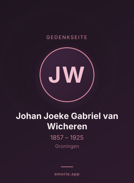 Gedenkportrait von Johan Joeke Gabriel van Wicheren