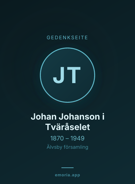 Gedenkportrait von Johan Johanson i Tväråselet