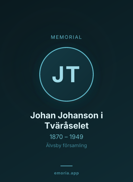 Memorial portrait of Johan Johanson i Tväråselet