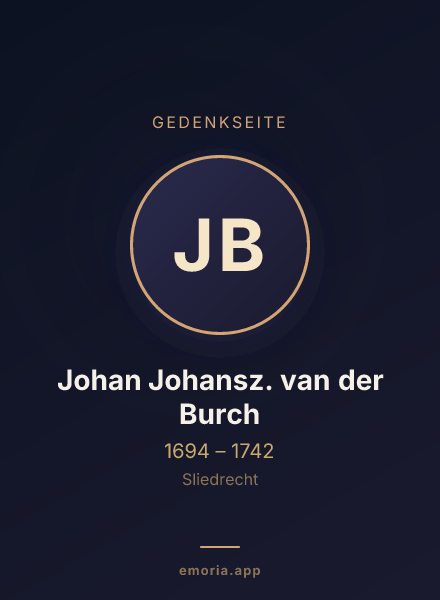 Gedenkportrait von Johan Johansz. van der Burch