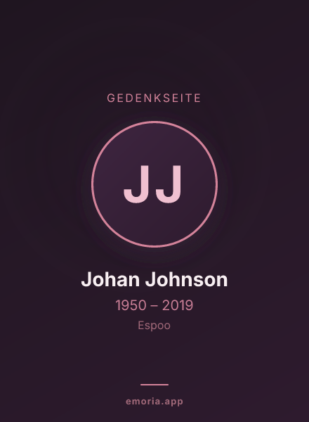 Gedenkportrait von Johan Johnson