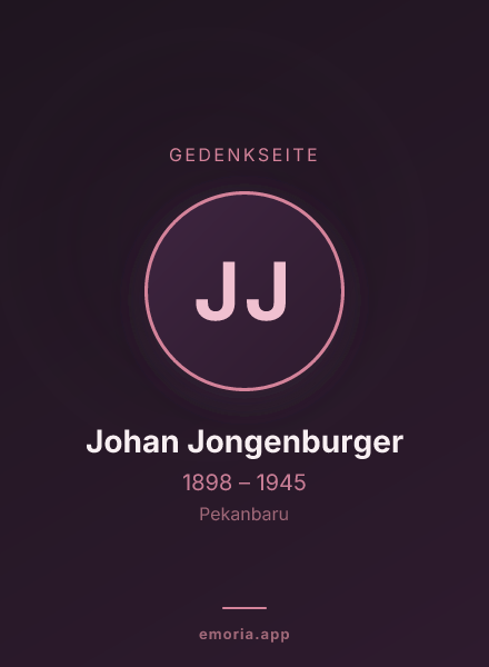 Gedenkportrait von Johan Jongenburger