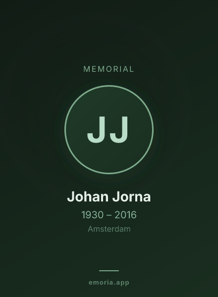 Memorial portrait of Johan Jorna