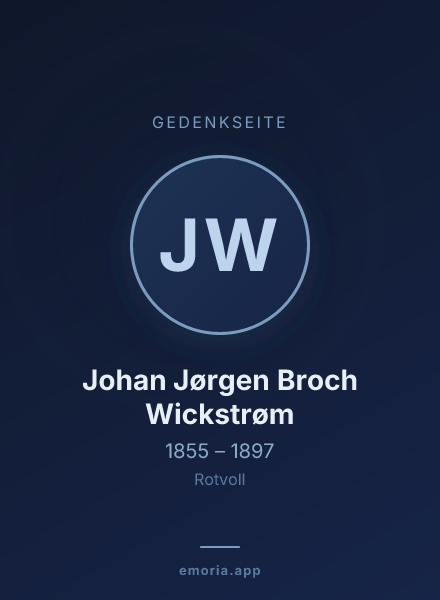 Gedenkportrait von Johan Jørgen Broch Wickstrøm