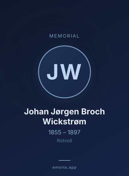 Memorial portrait of Johan Jørgen Broch Wickstrøm