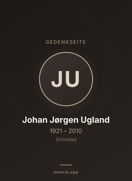 Gedenkportrait von Johan Jørgen Ugland