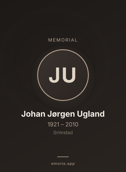 Memorial portrait of Johan Jørgen Ugland