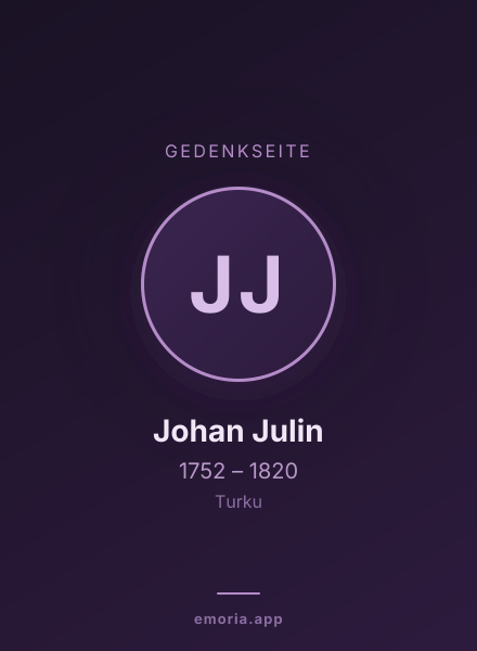 Gedenkportrait von Johan Julin