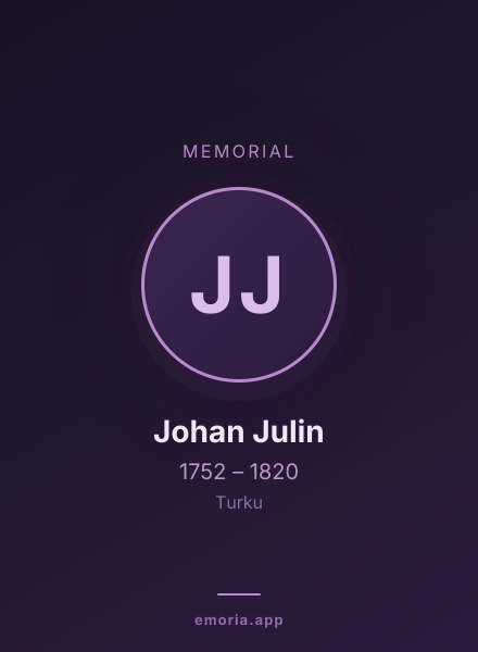 Memorial portrait of Johan Julin