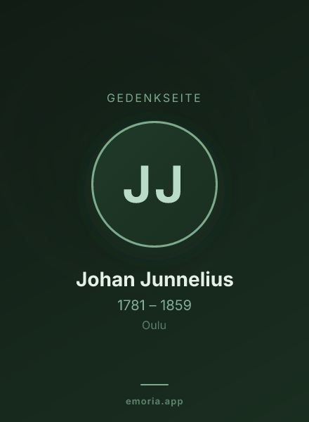 Gedenkportrait von Johan Junnelius