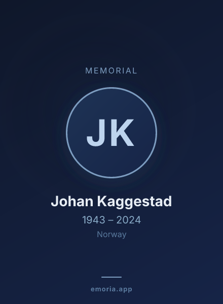 Memorial portrait of Johan Kaggestad