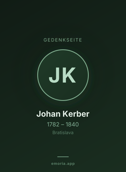 Gedenkportrait von Johan Kerber