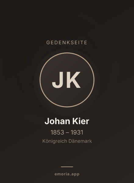 Gedenkportrait von Johan Kier
