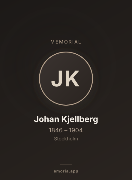 Memorial portrait of Johan Kjellberg