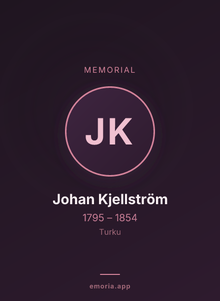 Memorial portrait of Johan Kjellström