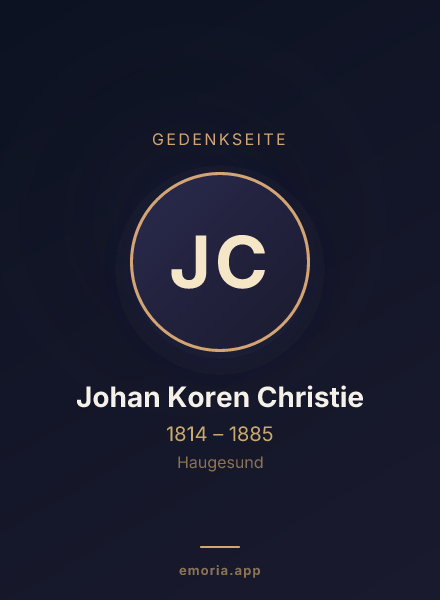 Gedenkportrait von Johan Koren Christie