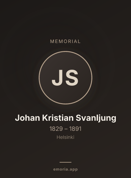 Memorial portrait of Johan Kristian Svanljung