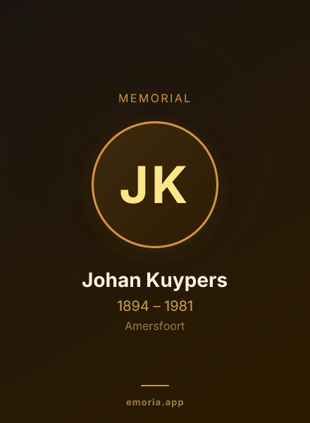 Memorial portrait of Johan Kuypers