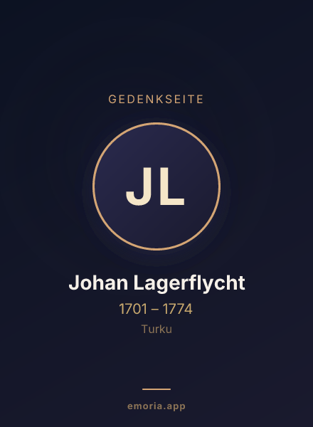 Gedenkportrait von Johan Lagerflycht