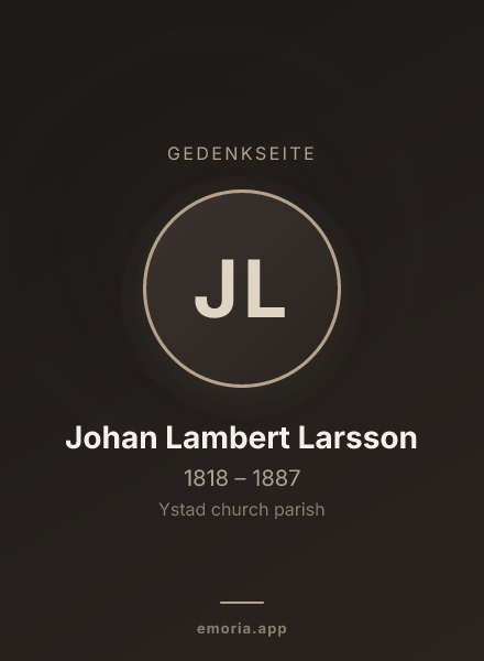 Gedenkportrait von Johan Lambert Larsson
