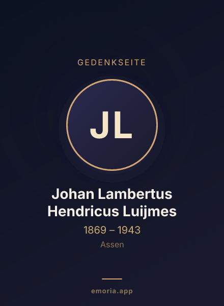 Gedenkportrait von Johan Lambertus Hendricus Luijmes