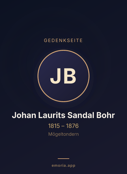 Gedenkportrait von Johan Laurits Sandal Bohr