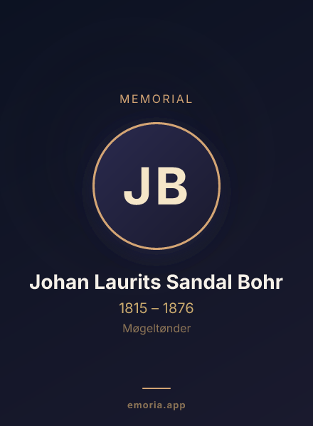 Memorial portrait of Johan Laurits Sandal Bohr
