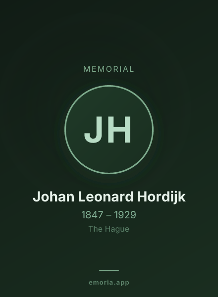 Memorial portrait of Johan Leonard Hordijk