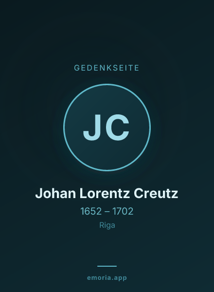 Gedenkportrait von Johan Lorentz Creutz