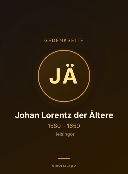 Gedenkportrait von Johan Lorentz der Ältere