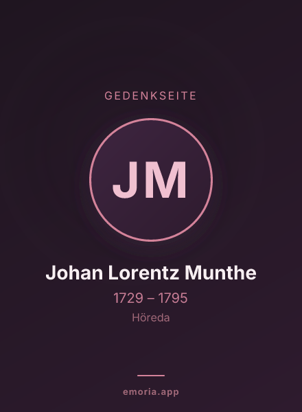 Gedenkportrait von Johan Lorentz Munthe