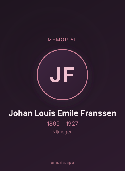 Memorial portrait of Johan Louis Emile Franssen
