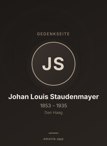 Gedenkportrait von Johan Louis Staudenmayer