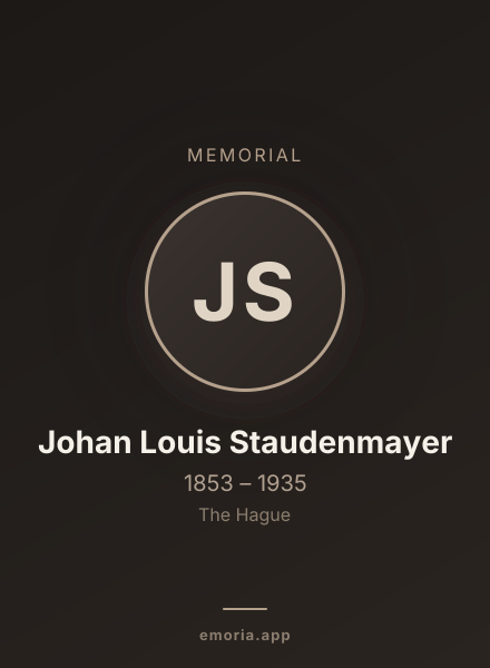 Memorial portrait of Johan Louis Staudenmayer