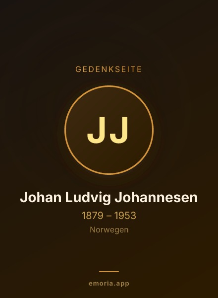 Gedenkportrait von Johan Ludvig Johannesen