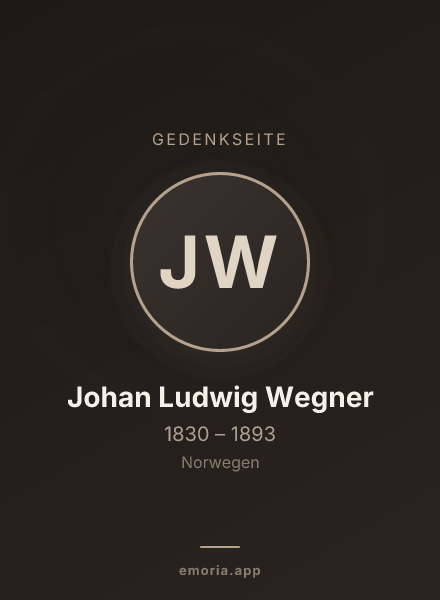 Gedenkportrait von Johan Ludwig Wegner