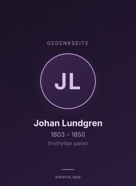Gedenkportrait von Johan Lundgren